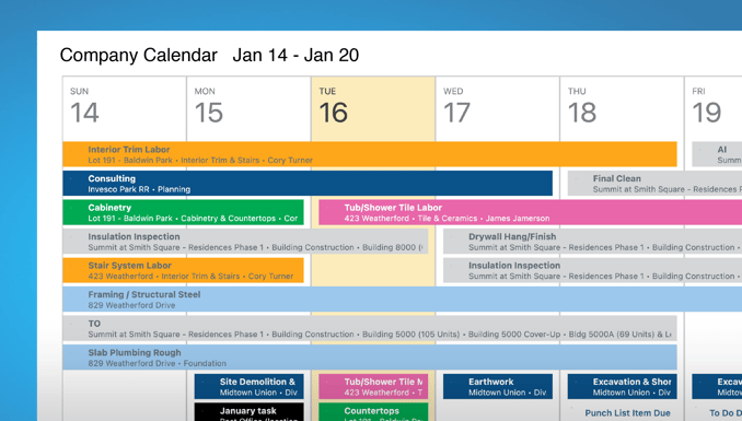 Construction Calendar