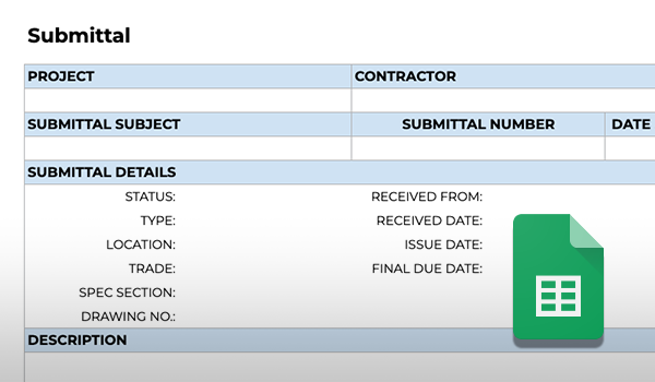 FREE Submittal & Log Template